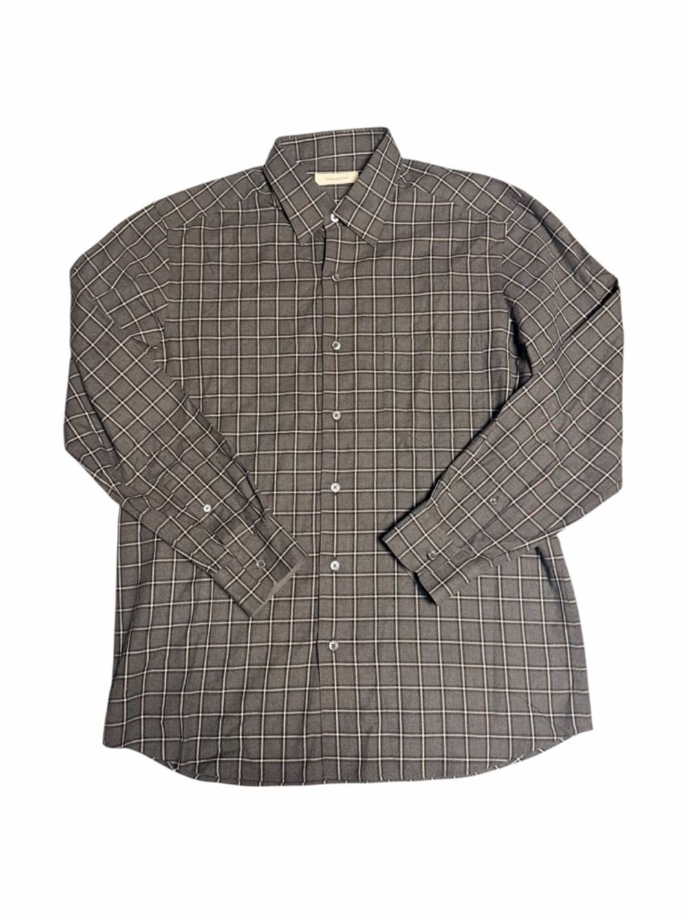 Ermenegildo Zegna Gray Windowpane Dress Shirt